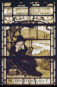 Fönster som visar Izaak Walton (målat glas) av English School